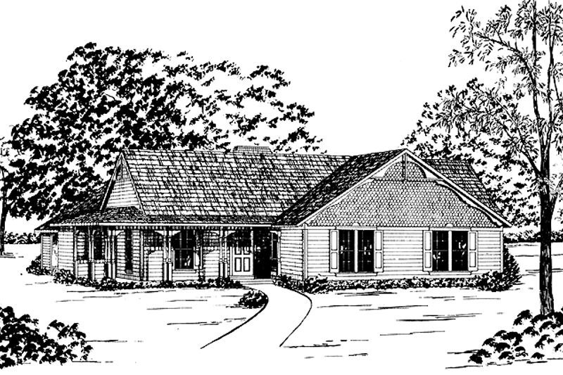Dream House Plan - Ranch Exterior - Front Elevation Plan #36-561