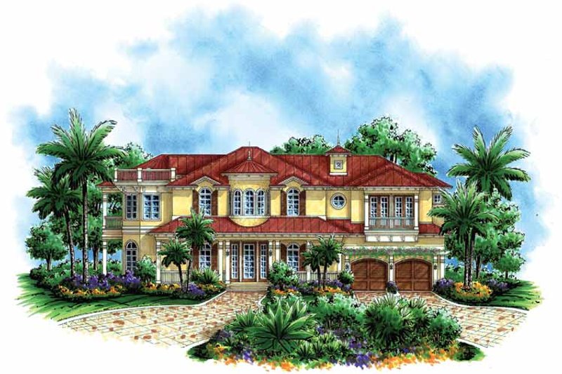 House Design - Mediterranean Exterior - Front Elevation Plan #1017-56
