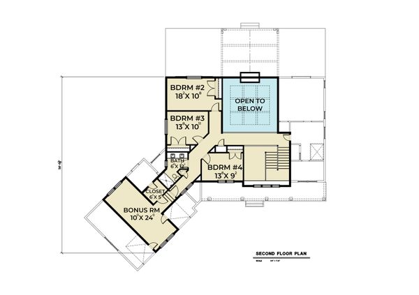 Contemporary Floor Plan - Upper Floor Plan #1070-81