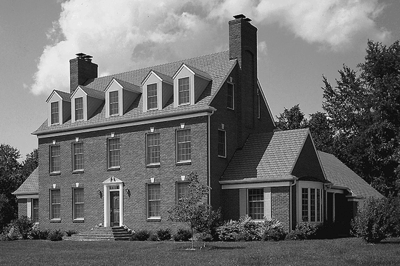 Exterior - Front Elevation 4 for Classical House Plan #72-684 - 5 bed, 3.5 bath