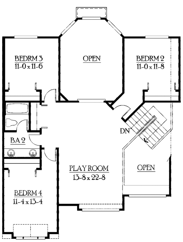 Architectural House Design - Craftsman Floor Plan - Upper Floor Plan #132-394