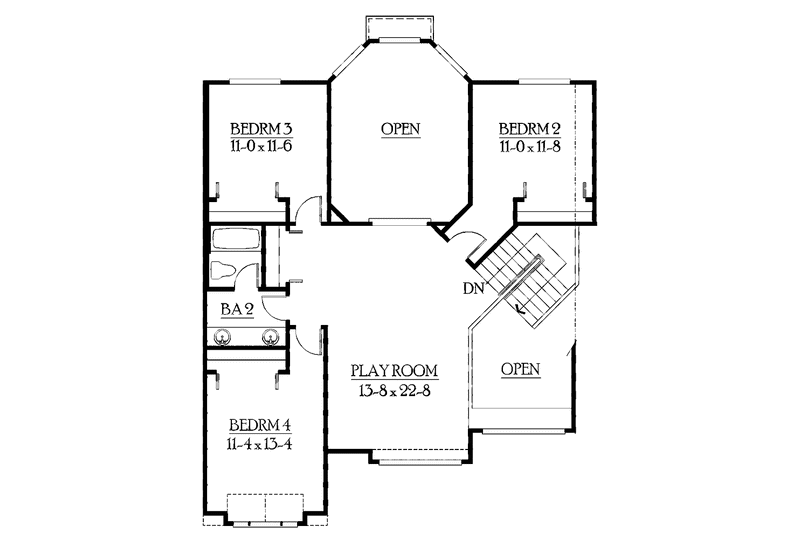 House Plan Design - Floor Plan - Upper Floor for Craftsman House Plan #132-394 - 4 bed, 2.5 bath