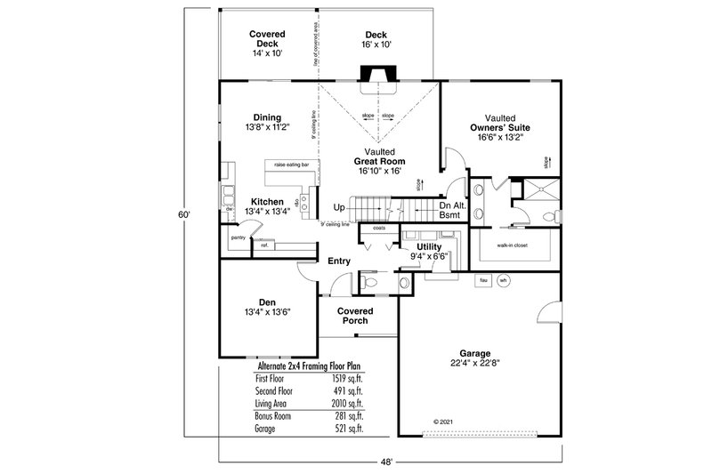 Dream House Plan - 2x4 Framing Option
