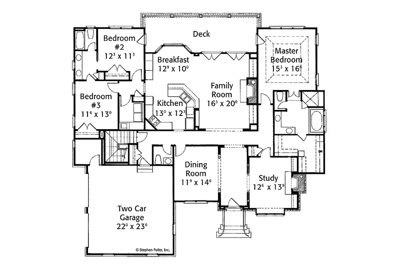 Home Plan - Floor Plan - Main Floor for Country House Plan #429-332 - 3 bed, 2 bath