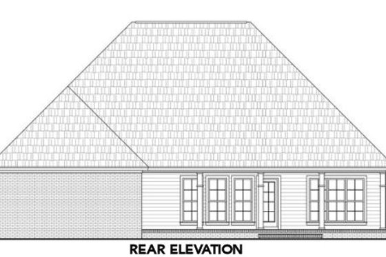 Exterior - Rear Elevation for Traditional House Plan #21-306 - 4 bed, 2 bath