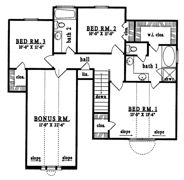 Dream House Plan - Country Floor Plan - Upper Floor Plan #42-465