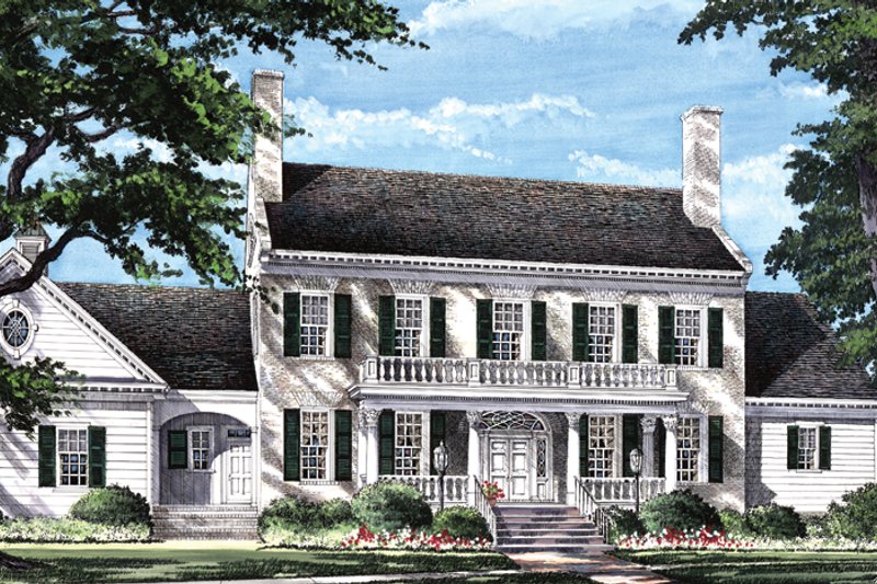 Dream House Plan - Exterior - Front Elevation 3 for Classical House Plan #137-312 - 4 bed, 4 bath
