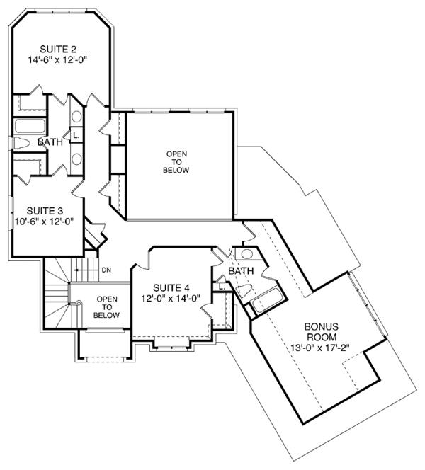 House Plan Design - Traditional Floor Plan - Upper Floor Plan #453-288