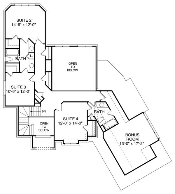 Architectural House Design - Traditional Floor Plan - Upper Floor Plan #453-288