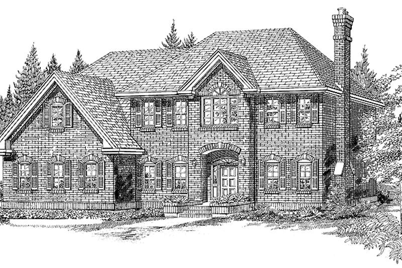 House Blueprint - Country Exterior - Front Elevation Plan #47-897