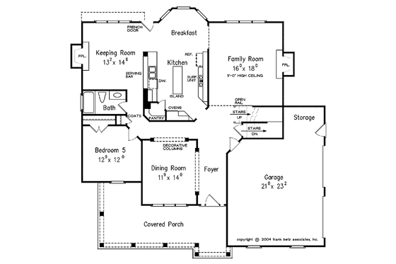 Floor Plan - Main Floor for Colonial House Plan #927-280 - 5 bed, 4 bath