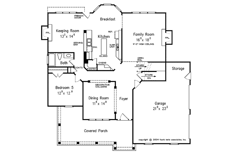 Home Plan - Floor Plan - Main Floor for Colonial House Plan #927-280 - 5 bed, 4 bath