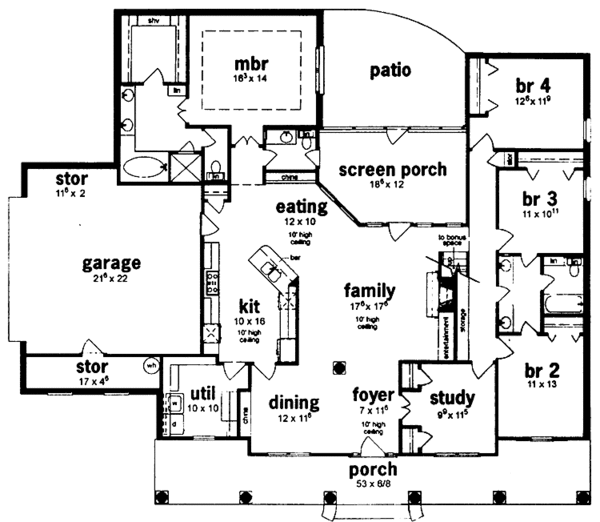 Dream House Plan - Classical Floor Plan - Main Floor Plan #36-540