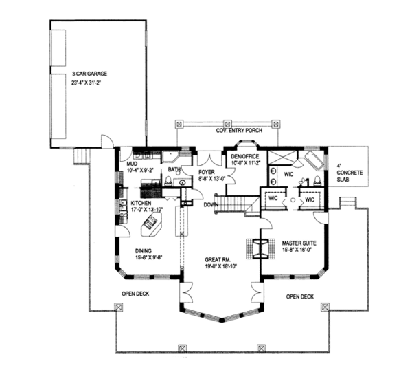 House Plan Design - Ranch Floor Plan - Main Floor Plan #117-840