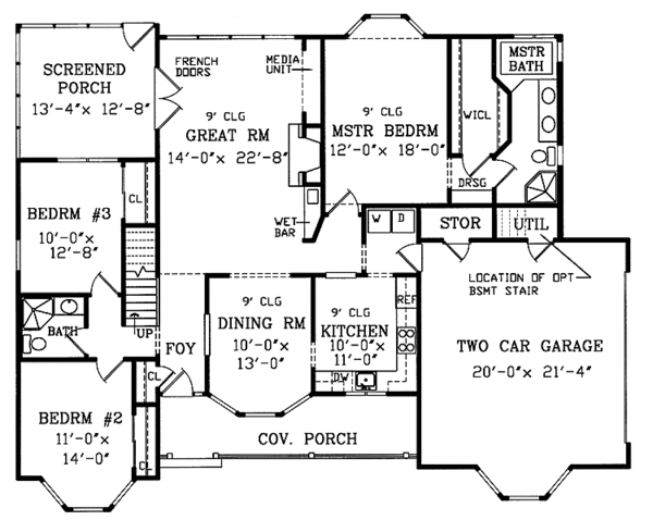 House Design - Country Floor Plan - Main Floor Plan #314-221