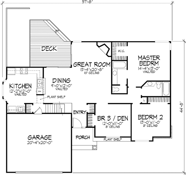 House Plan Design - Prairie Floor Plan - Main Floor Plan #320-1051