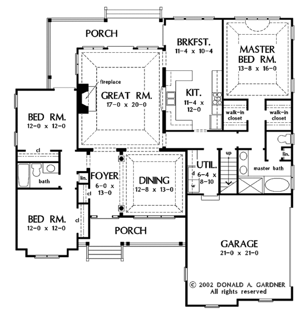House Design - Ranch Floor Plan - Main Floor Plan #929-680