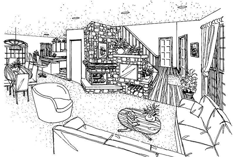 Dream House Plan - Interior - Family Room for Country House Plan #314-197 - 3 bed, 2.5 bath
