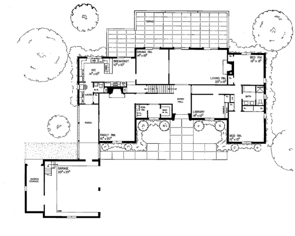 House Blueprint - Country Floor Plan - Main Floor Plan #72-579