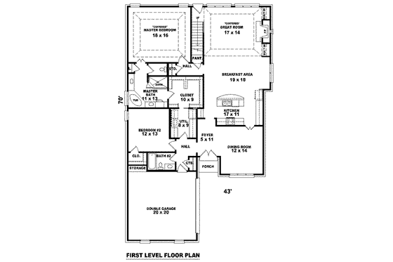 Floor Plan - Main Floor for Colonial House Plan #81-1526 - 4 bed, 3 bath
