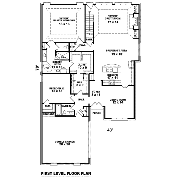 Colonial Floor Plan - Main Floor Plan #81-1526