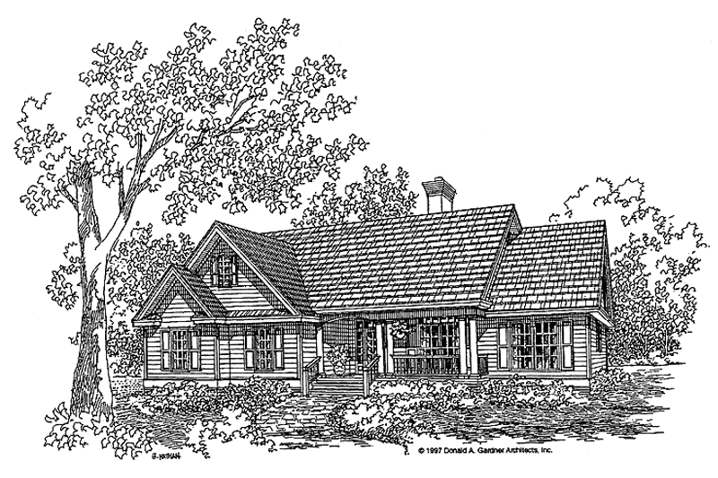 Home Plan - Exterior - Front Elevation 3 for Country House Plan #929-362 - 3 bed, 2 bath
