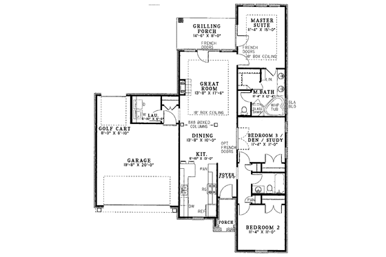 Floor Plan - Main Floor for Country House Plan #17-2958 - 3 bed, 2 bath