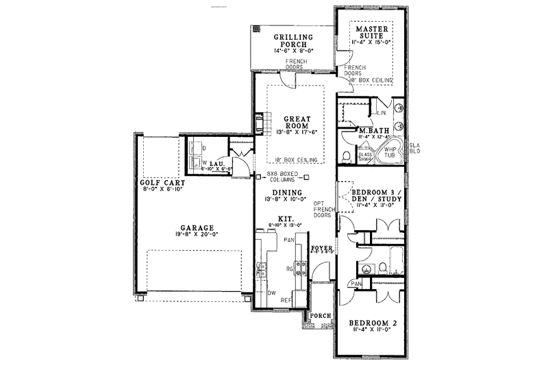 Home Plan - Floor Plan - Main Floor for Country House Plan #17-2958 - 3 bed, 2 bath