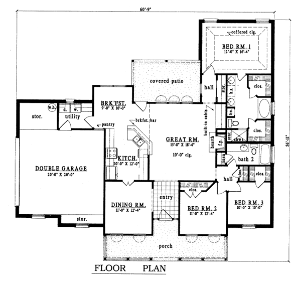 Southern Floor Plan - Main Floor Plan #42-197
