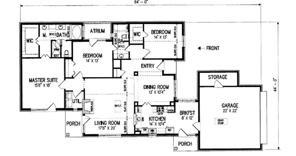 Home Plan - Country Floor Plan - Main Floor Plan #45-477
