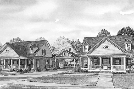 Exterior - Front Elevation 3 for Country House Plan #17-2820 - 6 bed, 6 bath