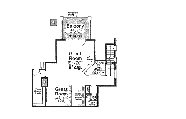 Architectural House Design - European Floor Plan - Upper Floor Plan #310-686