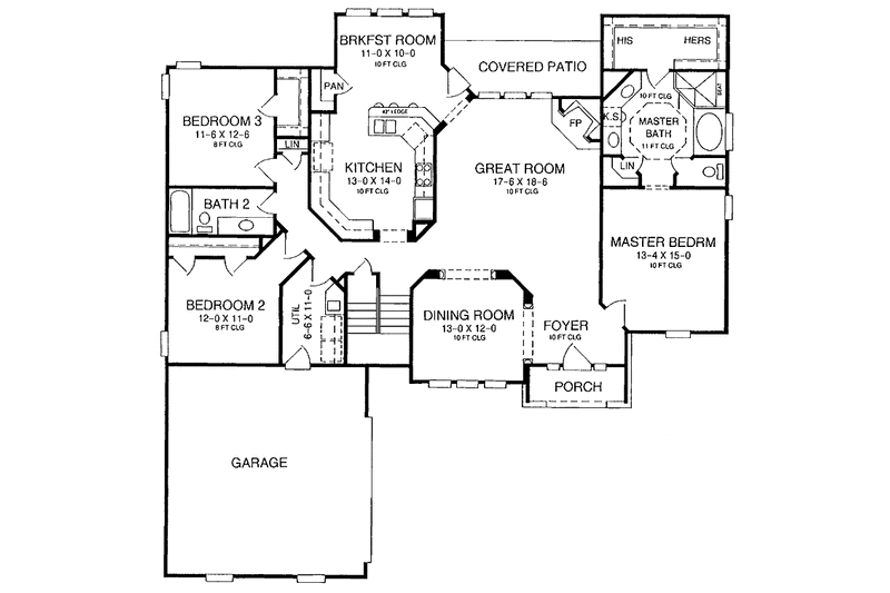 Home Plan - Floor Plan - Main Floor for Traditional House Plan #952-118 - 3 bed, 2 bath