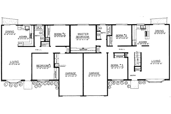 Floor Plan - Main Floor for Ranch House Plan #303-452 - 3 bed, 1 bath