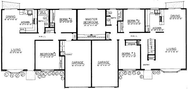 Floor Plan - Main Floor for Ranch House Plan #303-452 - 3 bed, 1 bath