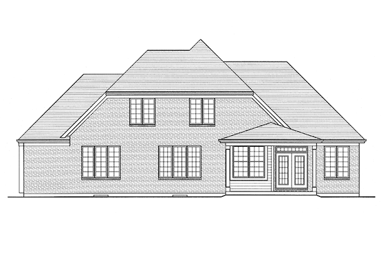 Exterior - Rear Elevation for Traditional House Plan #46-824 - 4 bed, 2.5 bath