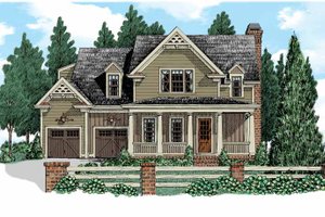 Country Exterior - Front Elevation Plan #927-521