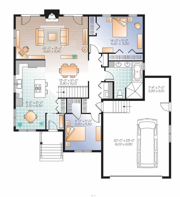 House Design - Country Floor Plan - Main Floor Plan #23-2526