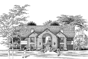 Dream House Plan - Exterior - Front Elevation for Colonial House Plan #45-410 - 16 bed, 8 bath