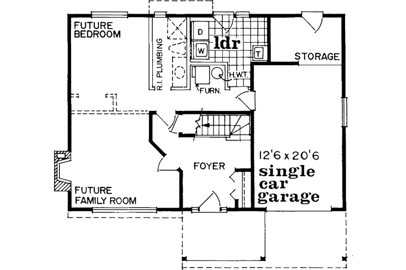 Dream House Plan - Floor Plan - Lower Floor for Contemporary House Plan #47-915 - 3 bed, 2 bath