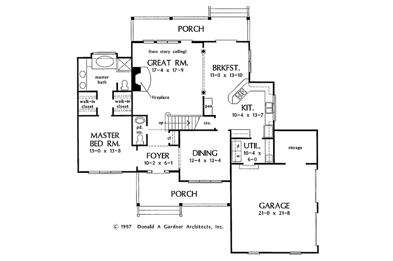 Dream House Plan - Floor Plan - Main Floor for Country House Plan #929-282 - 3 bed, 2.5 bath