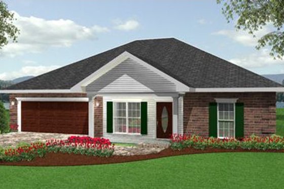 Exterior - Front Elevation 1 for Traditional House Plan #44-135 - 3 bed, 2 bath