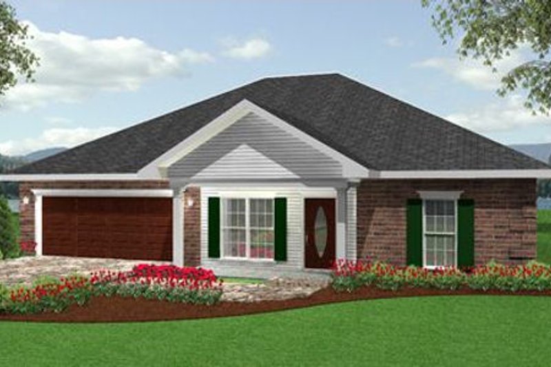 Home Plan - Exterior - Front Elevation 1 for Traditional House Plan #44-135 - 3 bed, 2 bath