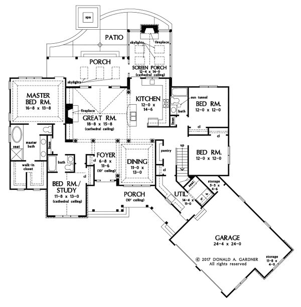 House Blueprint - Ranch Floor Plan - Main Floor Plan #929-1096
