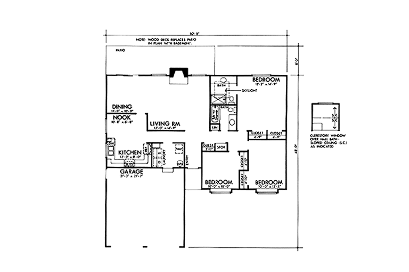Home Plan - Floor Plan - Main Floor for Prairie House Plan #320-1347 - 3 bed, 2 bath
