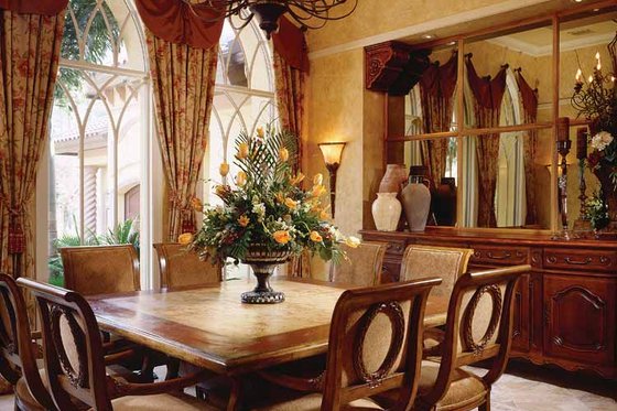 Interior - Dining Room for Mediterranean House Plan #930-98 - 4 bed, 4.5 bath