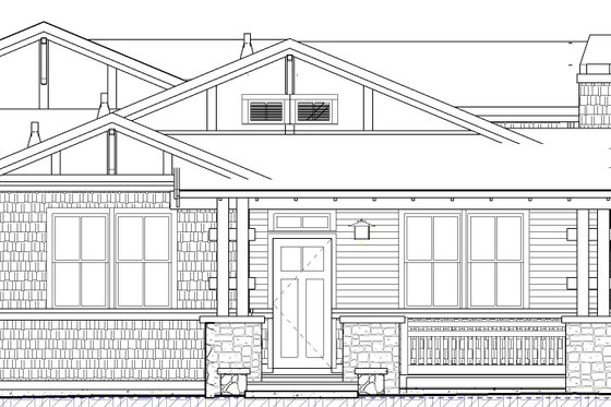 Exterior - Front Elevation 4 for Craftsman House Plan #895-164 - 3 bed, 2 bath