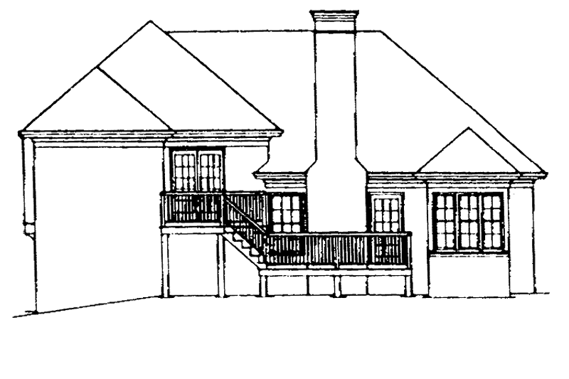 House Blueprint - Exterior - Rear Elevation for Traditional House Plan #429-108 - 3 bed, 2.5 bath