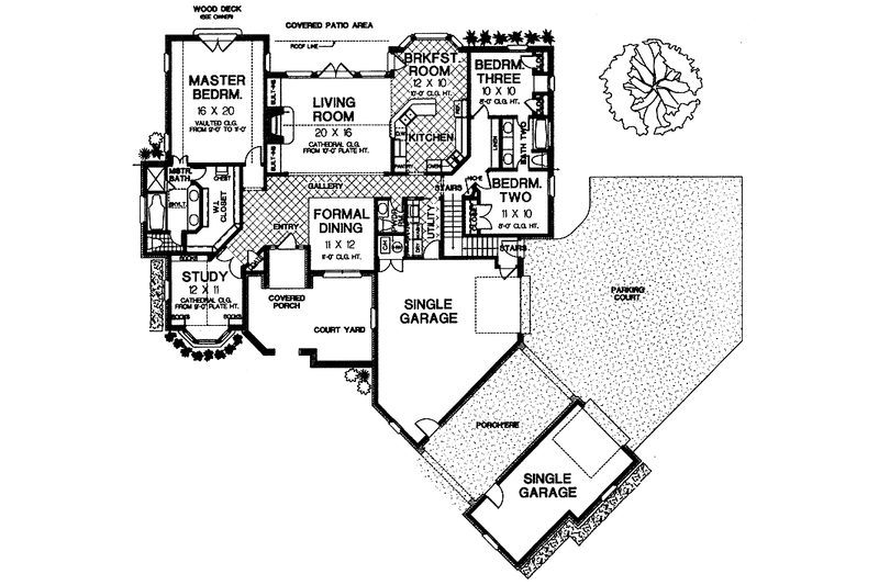 Dream House Plan - Floor Plan - Main Floor for Country House Plan #310-1155 - 3 bed, 2.5 bath