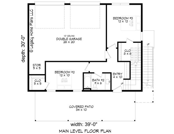 Modern Floor Plan - Main Floor Plan #932-626